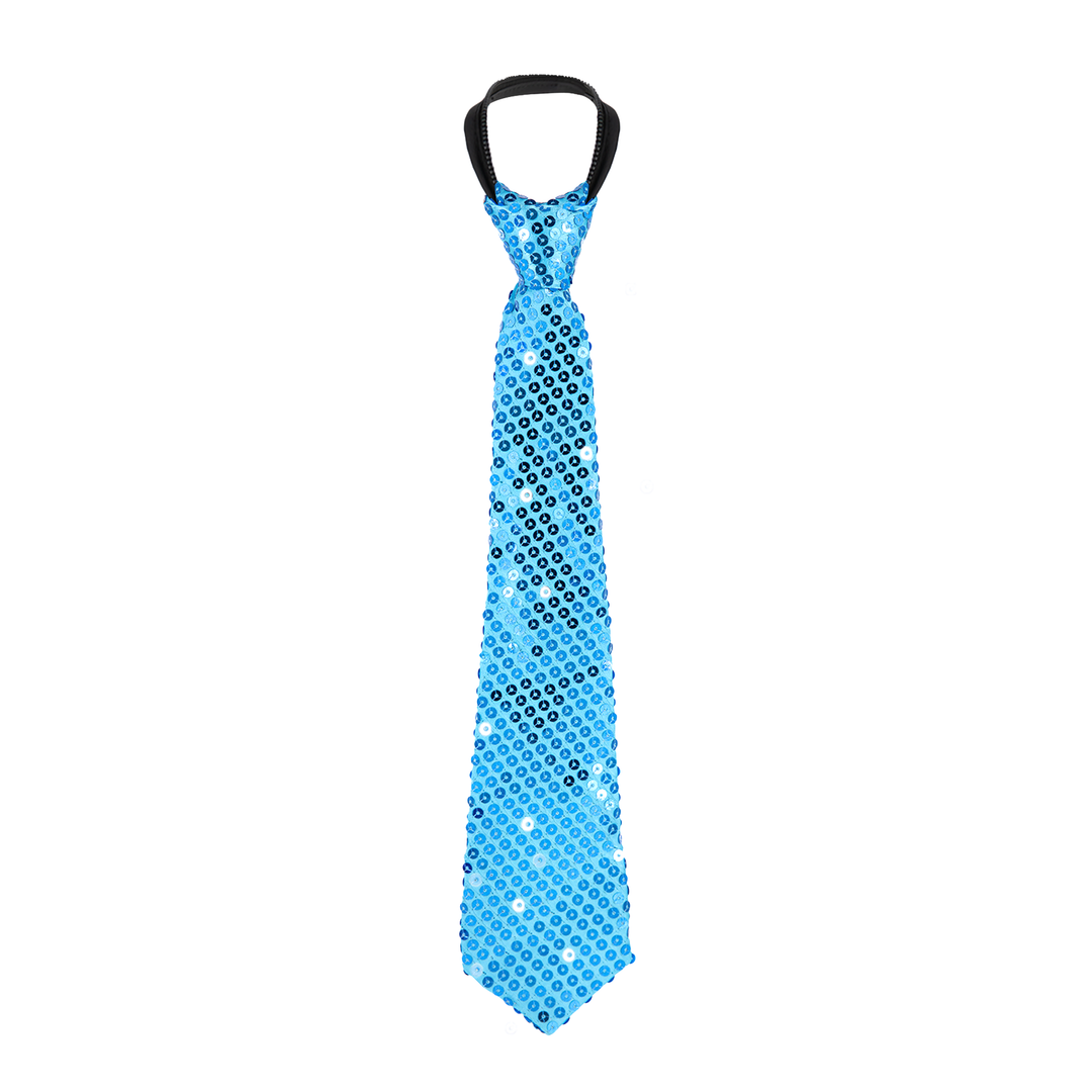 Krawat cekinowy niebieski