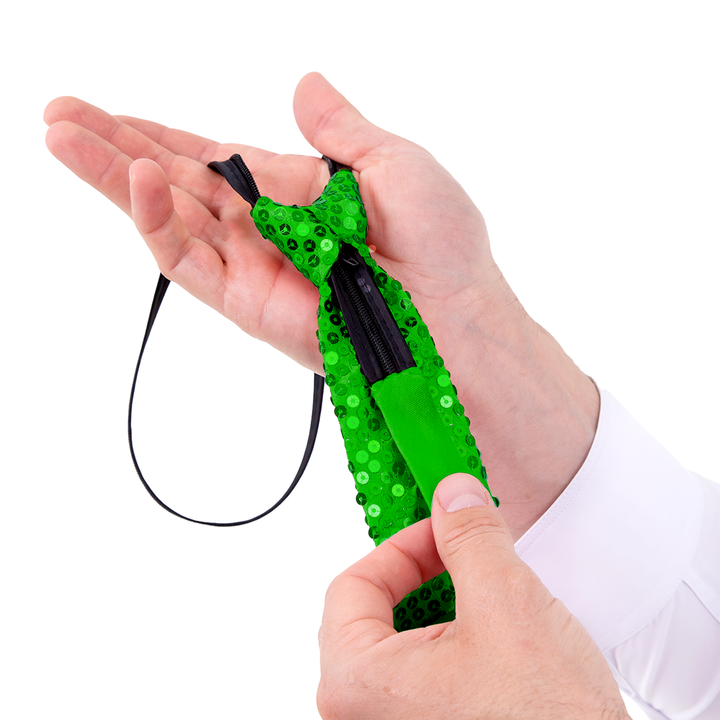 Krawat cekinowy zielony