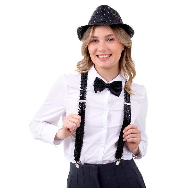 Mucha cekinowa czarna