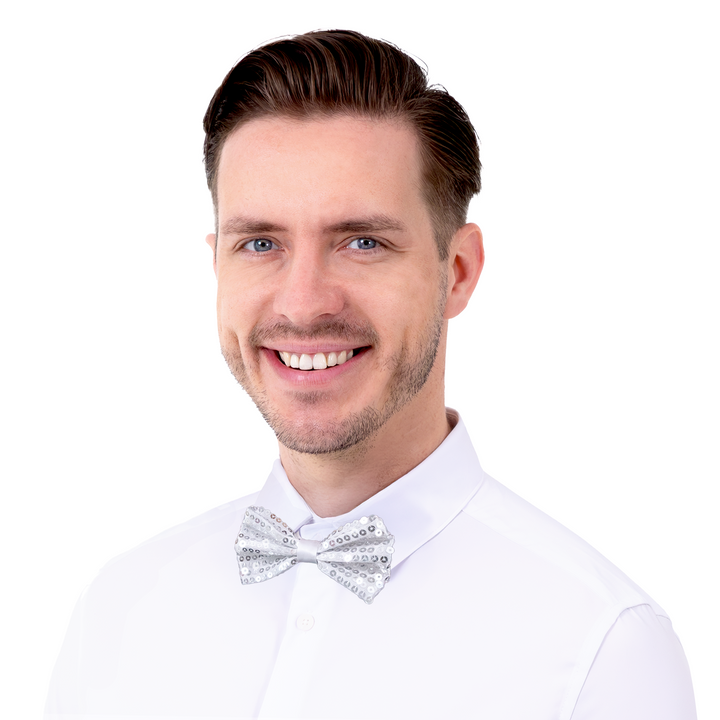 Mucha cekinowa srebrna