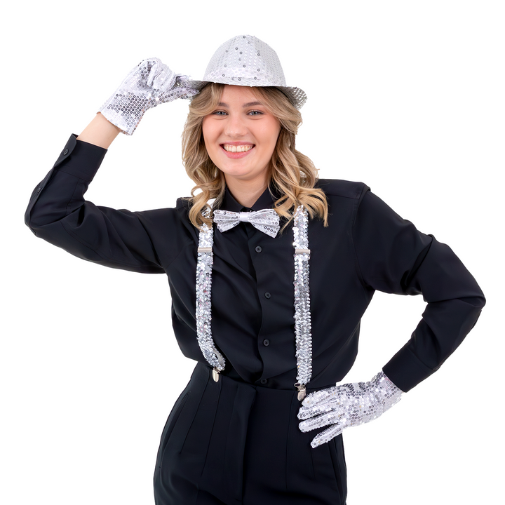 Mucha cekinowa srebrna