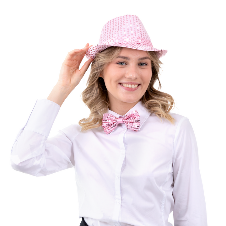 Mucha cekinowa jasny róż