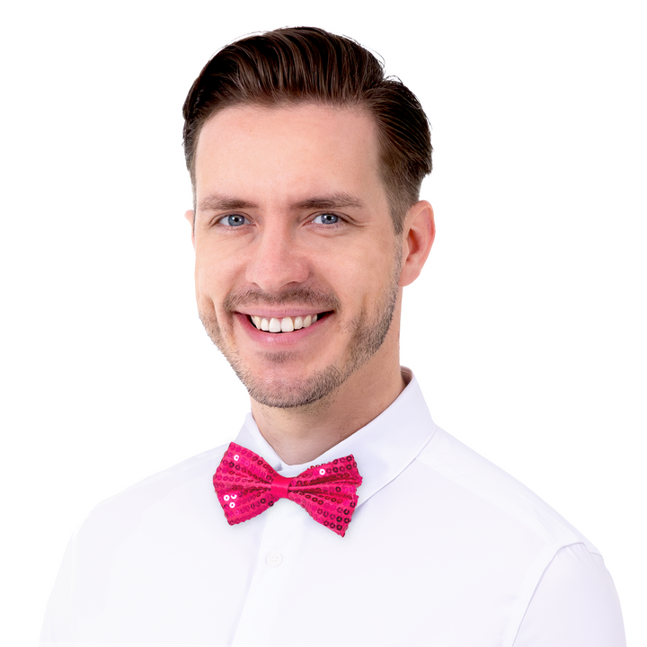 Mucha cekinowa różowa