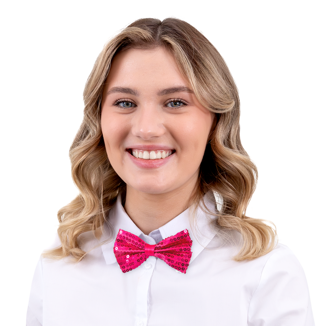 Mucha cekinowa różowa