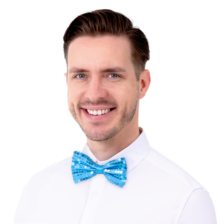 Mucha cekinowa niebieska