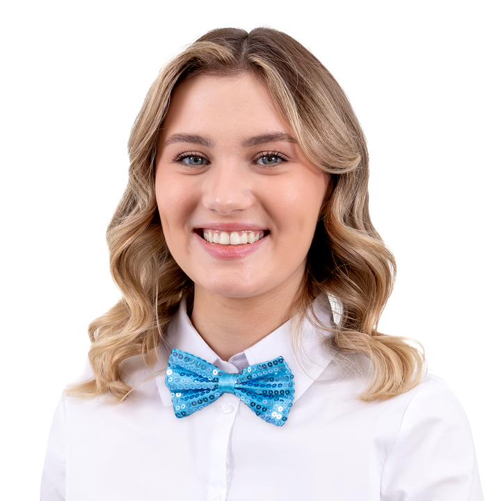 Mucha cekinowa niebieska