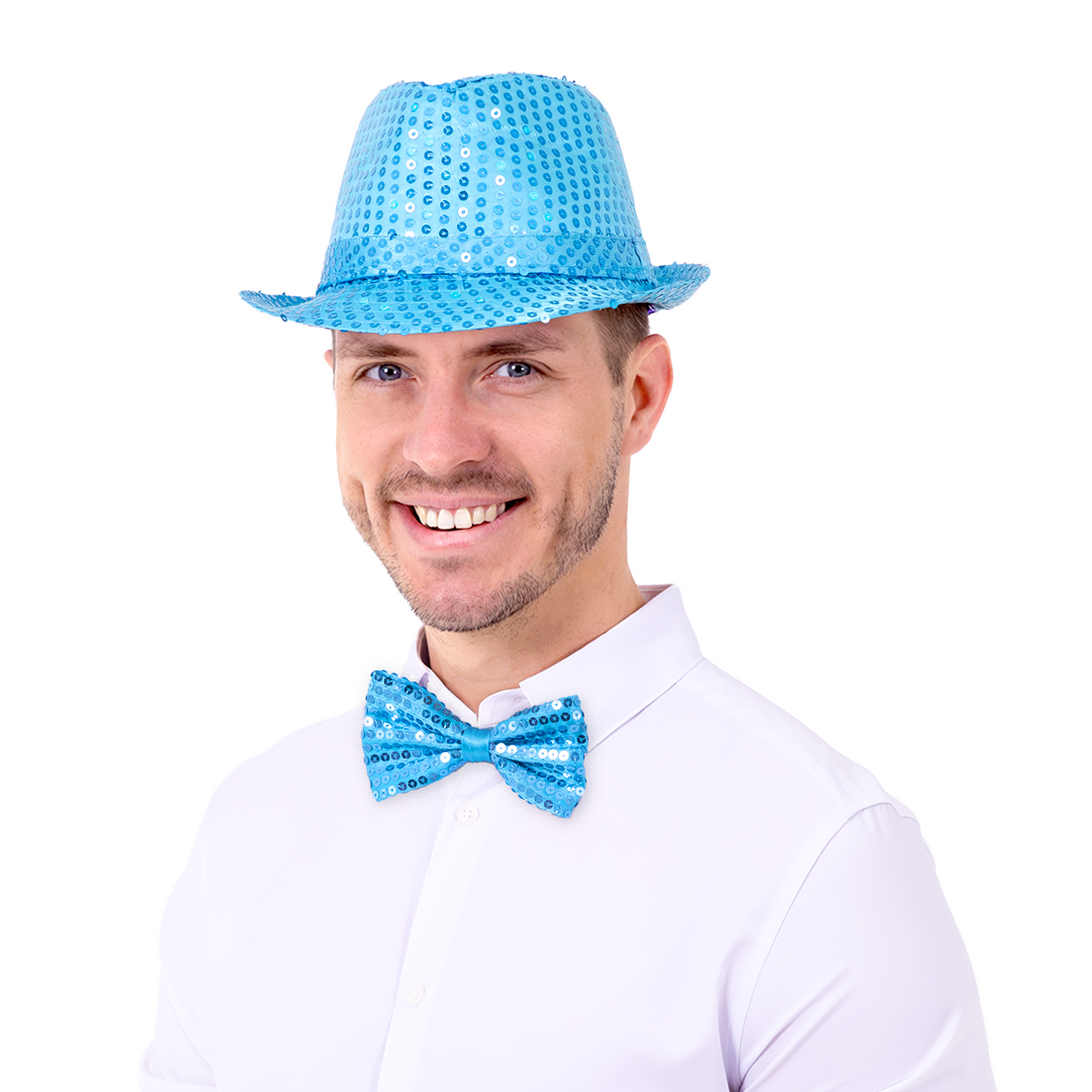 Mucha cekinowa niebieska