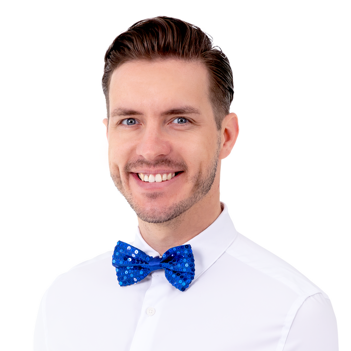 Mucha cekinowa kobaltowa