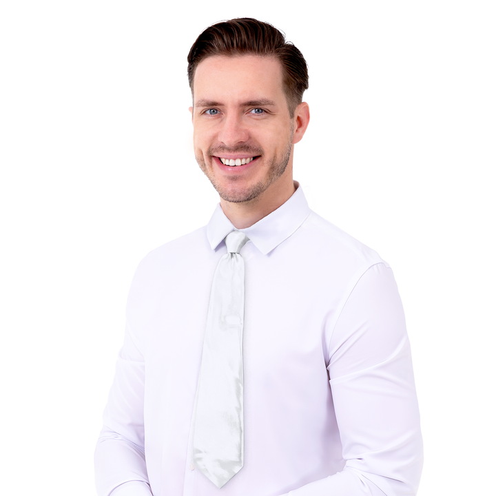 Krawat satynowy biały