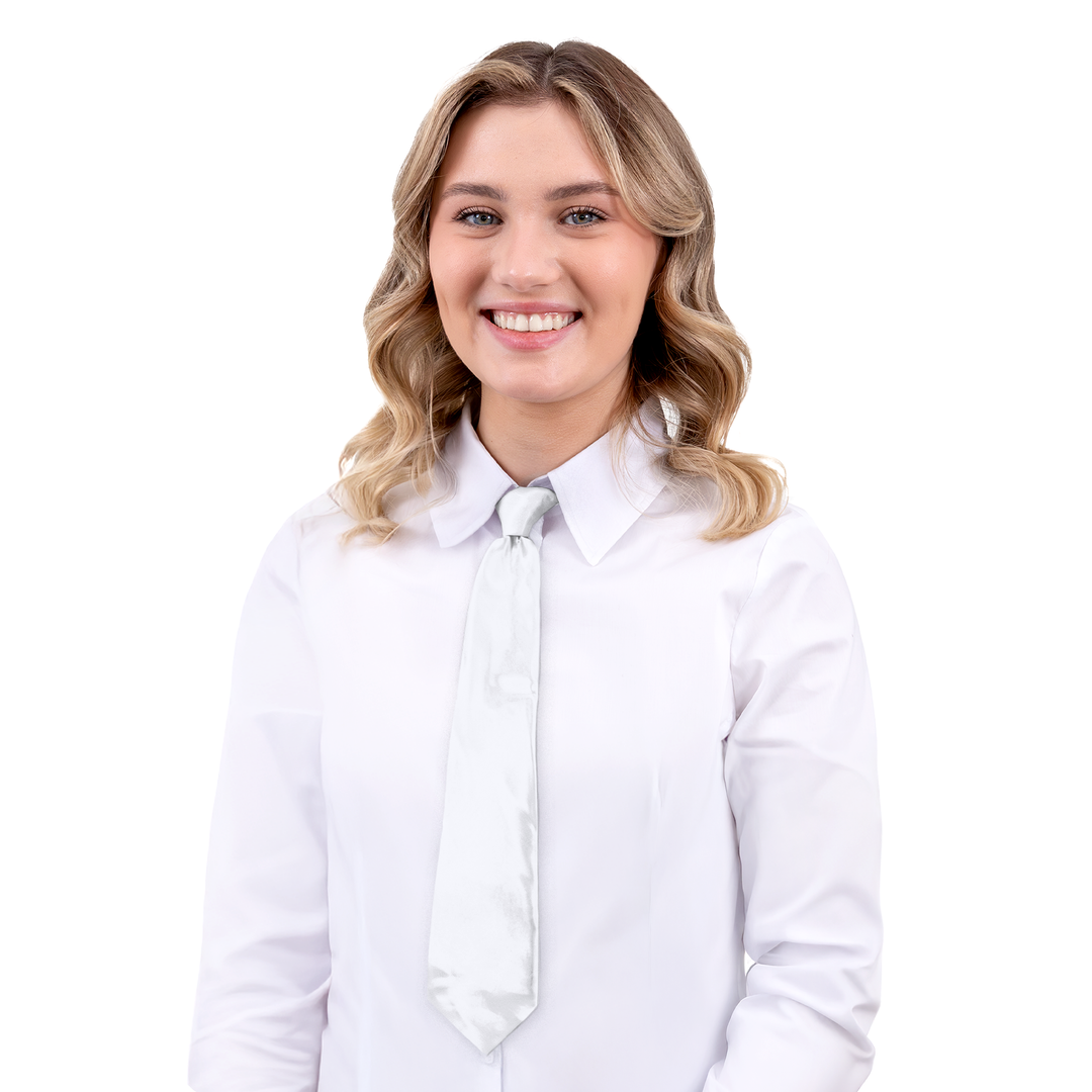 Krawat satynowy biały