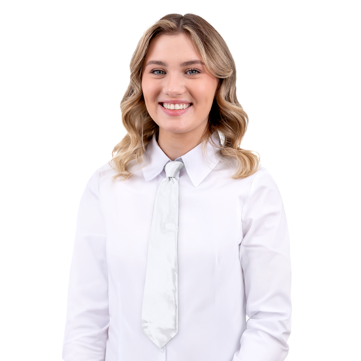 Krawat satynowy biały