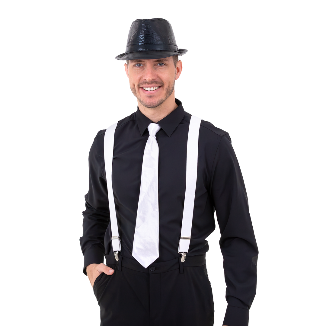 Krawat satynowy biały