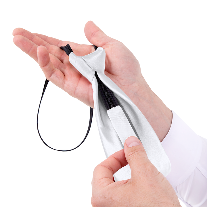 Krawat satynowy biały