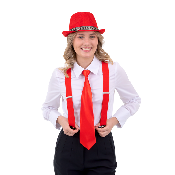 Krawat satynowy czerwony