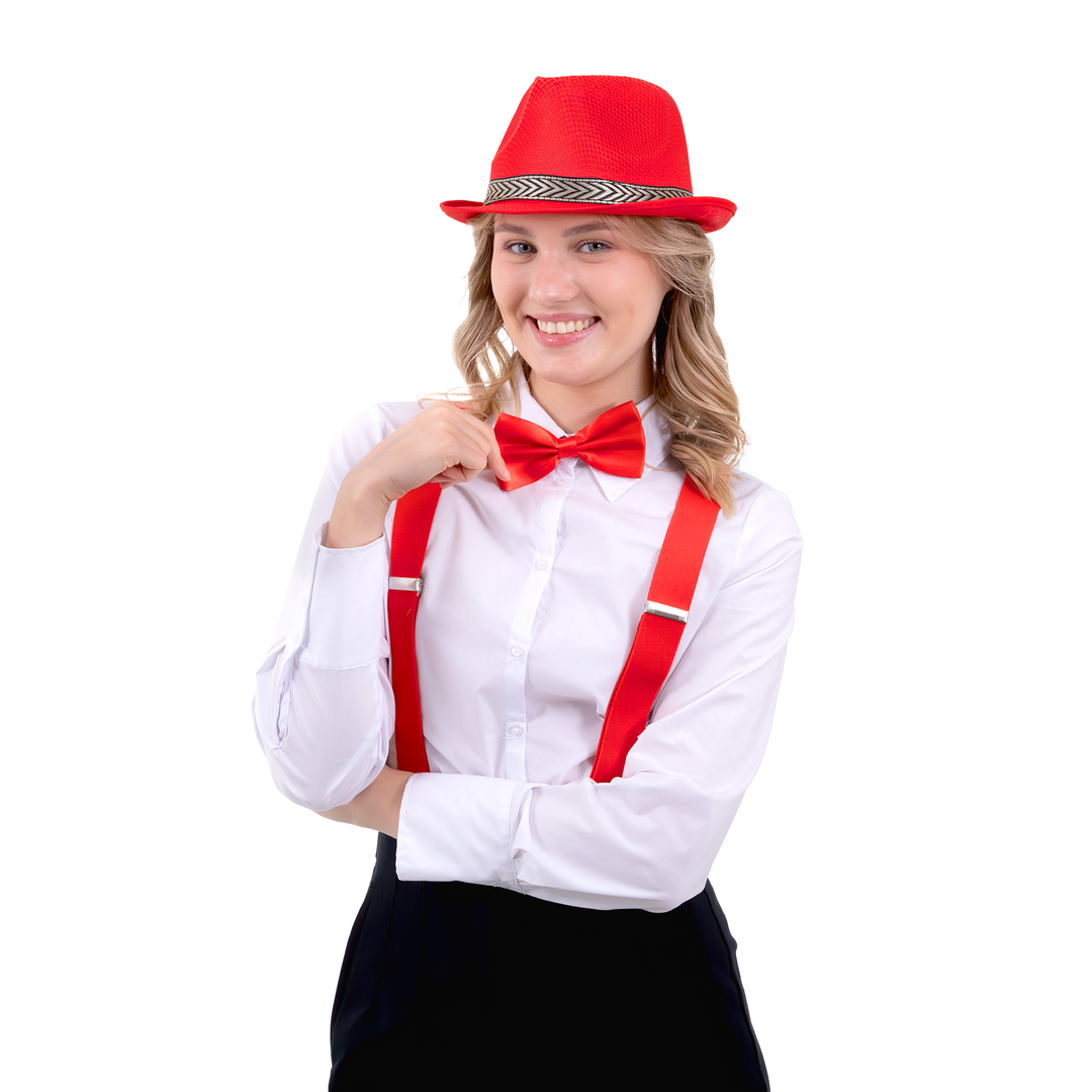 Mucha satynowa czerwona