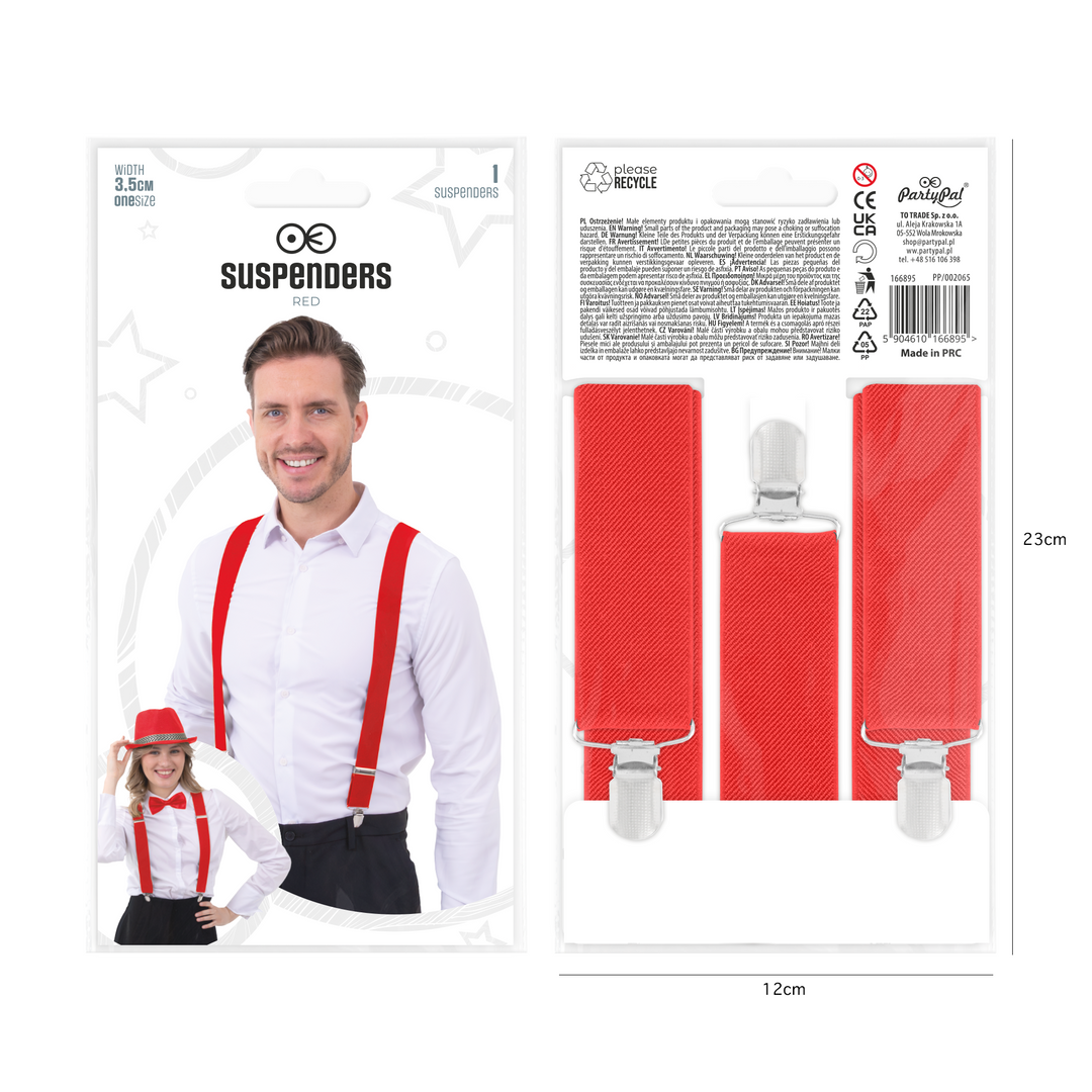Szelki do spodni czerwone