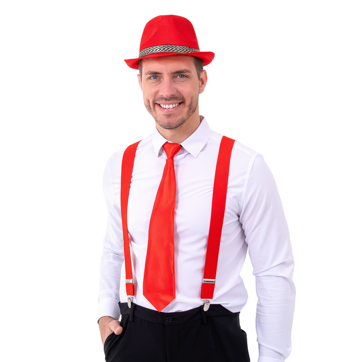 Szelki do spodni czerwone