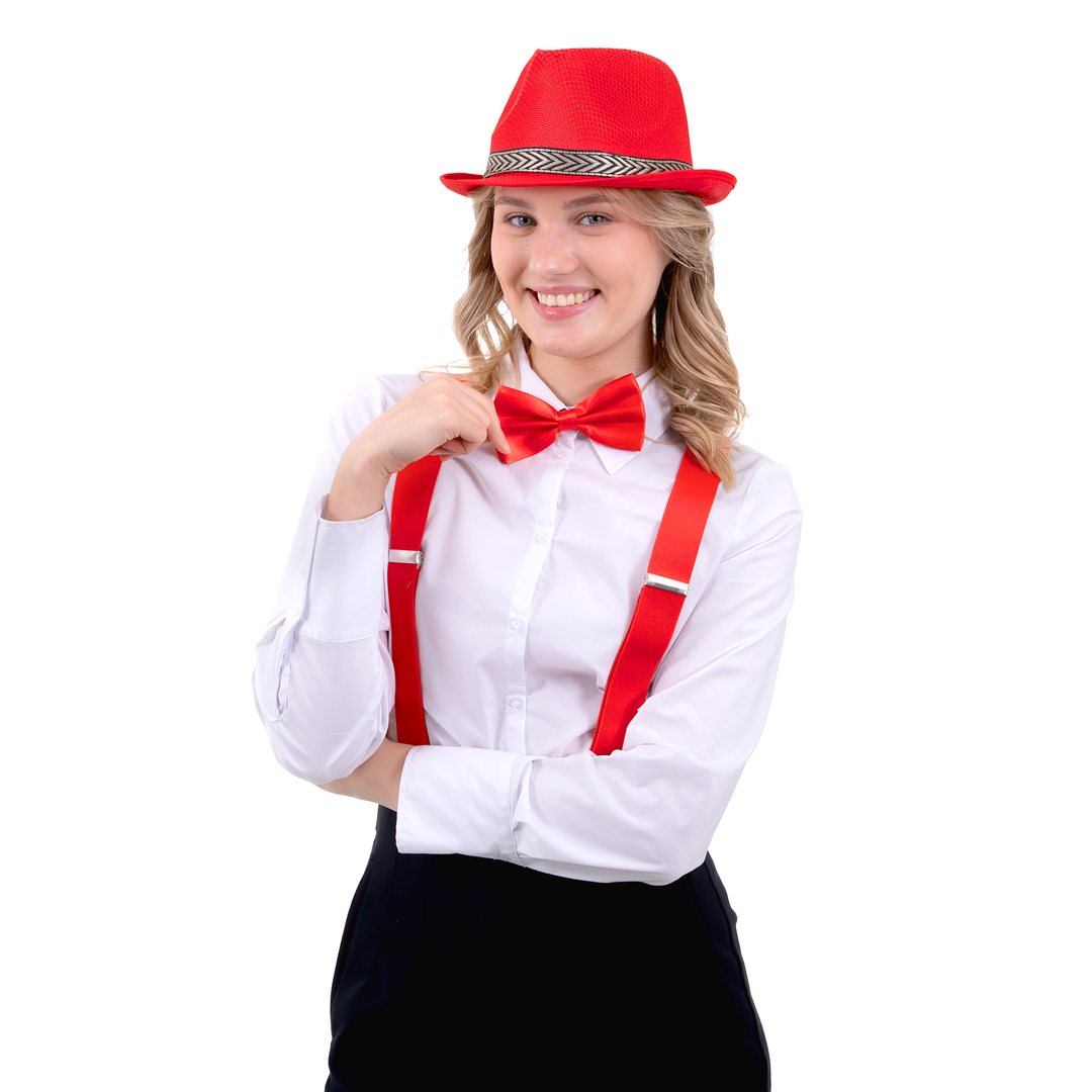 Szelki do spodni czerwone