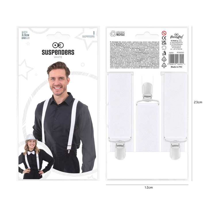 Szelki do spodni białe