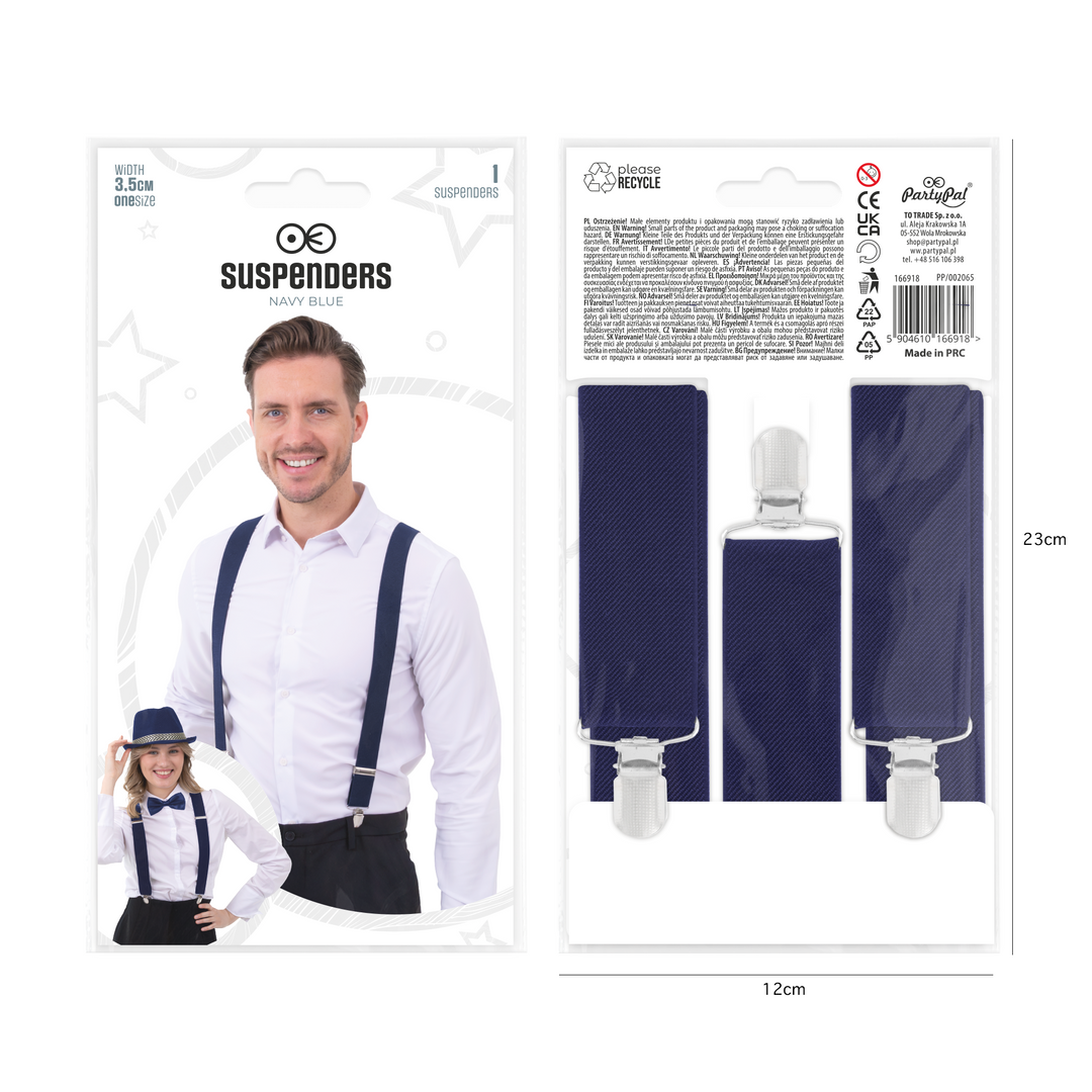 Szelki do spodni granatowe