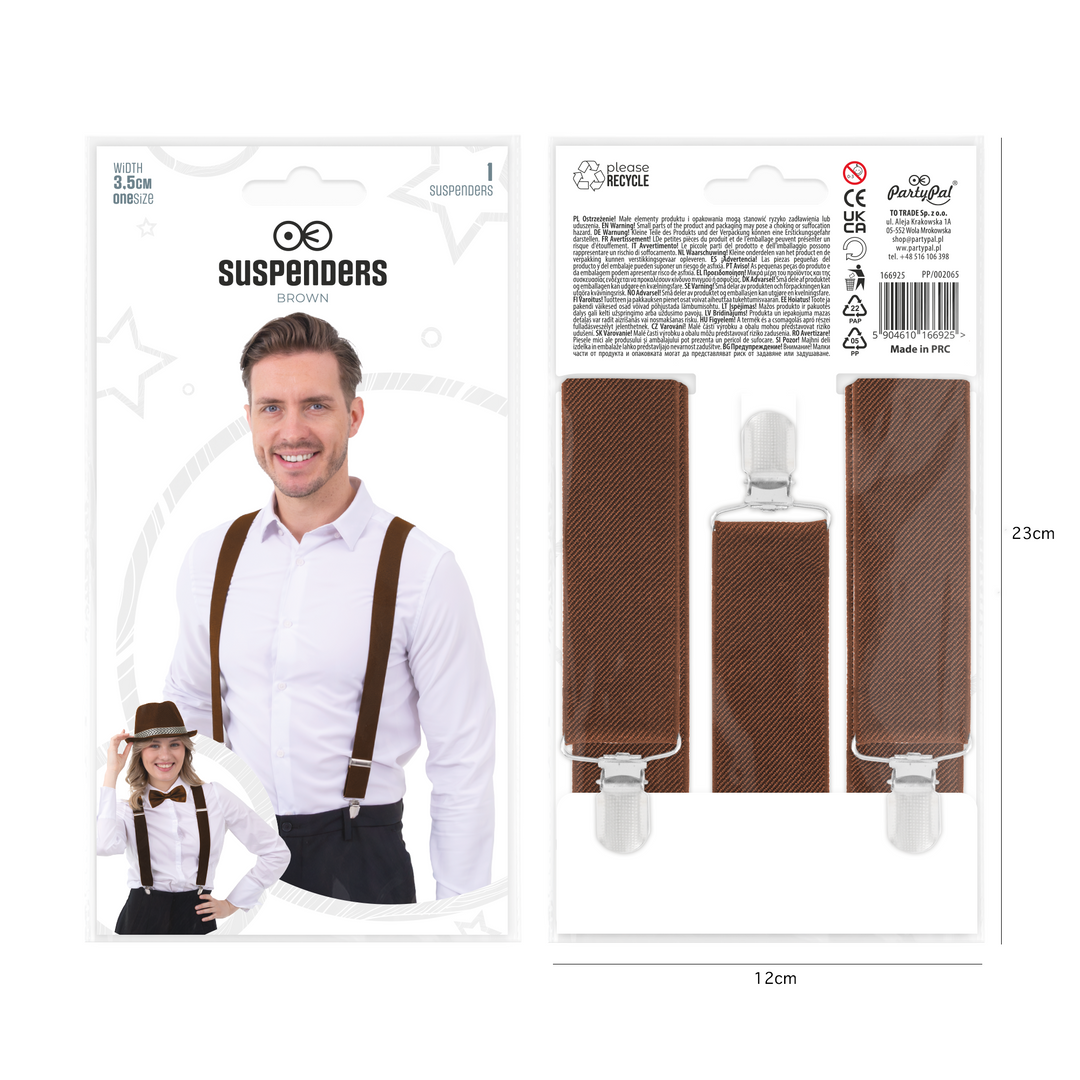 Szelki do spodni brązowe