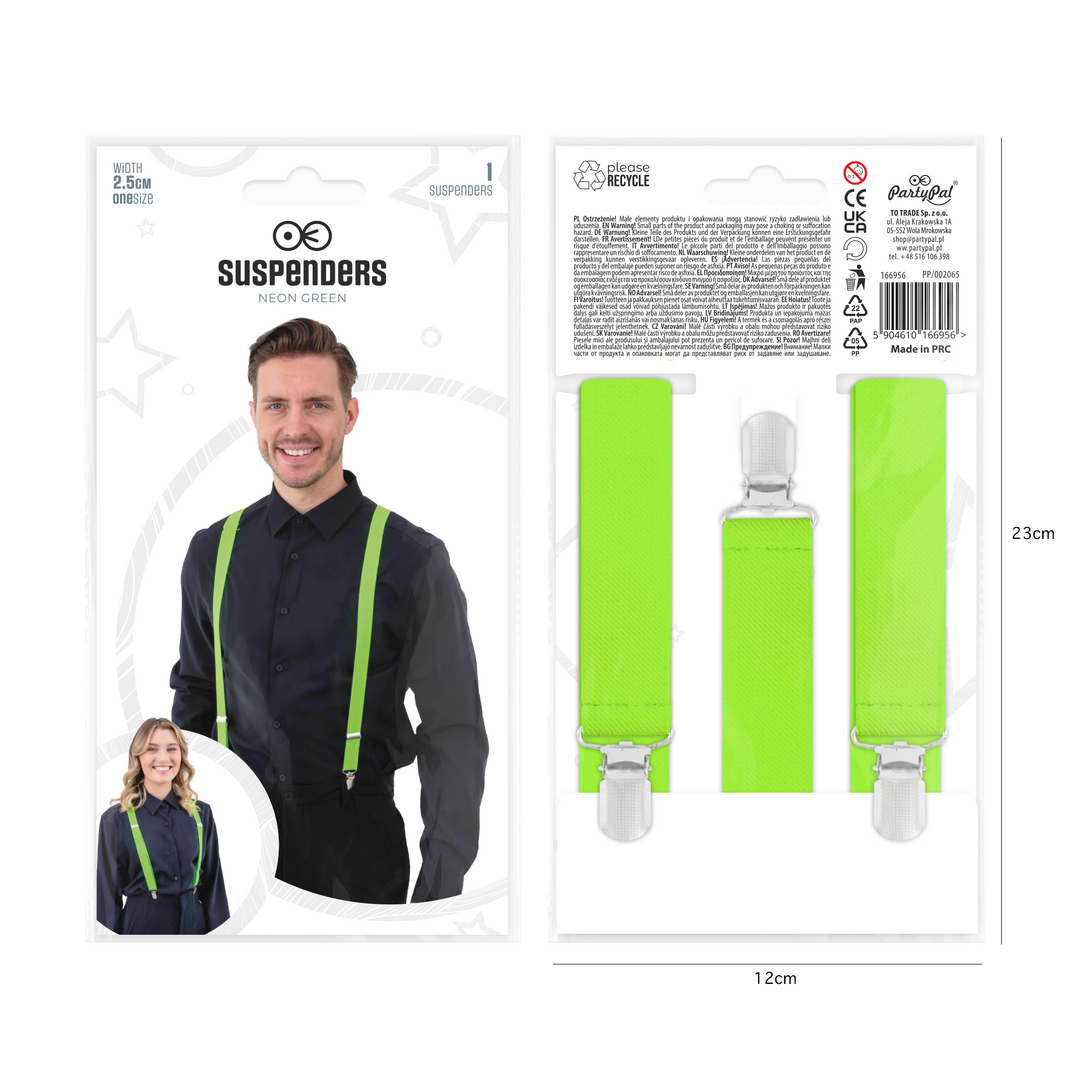 Szelki do spodni neonowe zielone