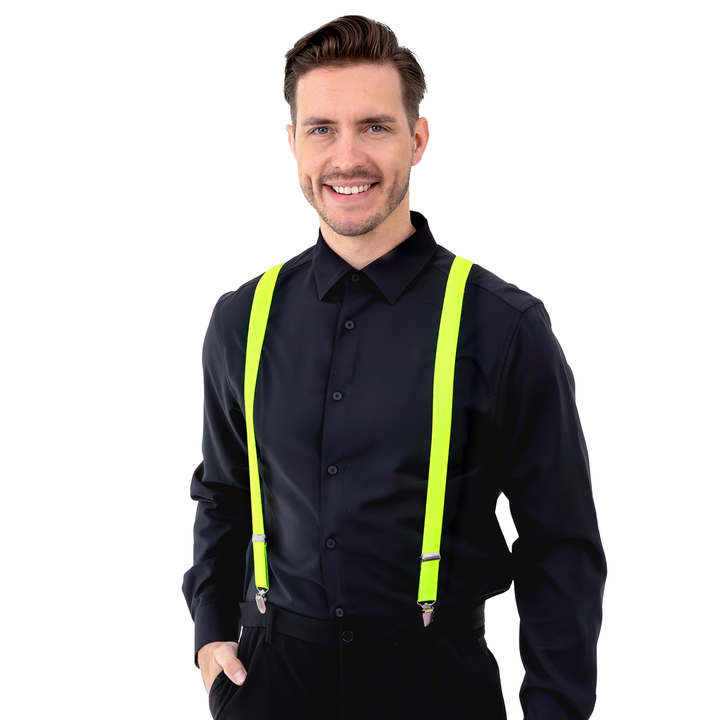 Szelki do spodni neonowe żółte