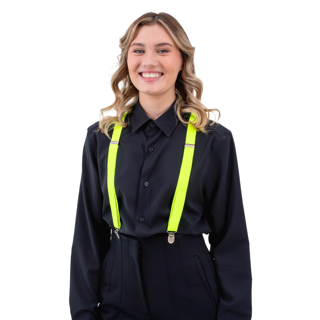 Szelki do spodni neonowe żółte