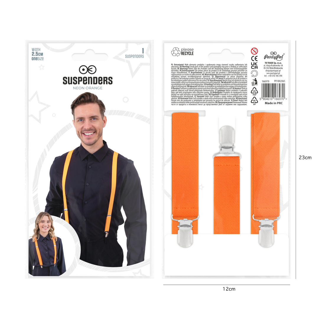 Szelki do spodni neonowe pomarańczowe