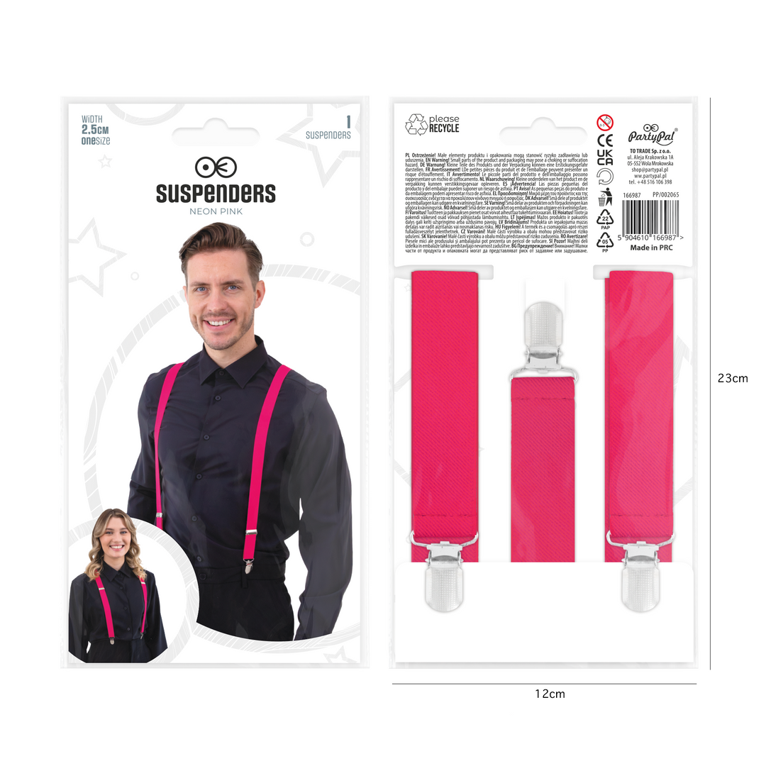 Szelki do spodni różowe