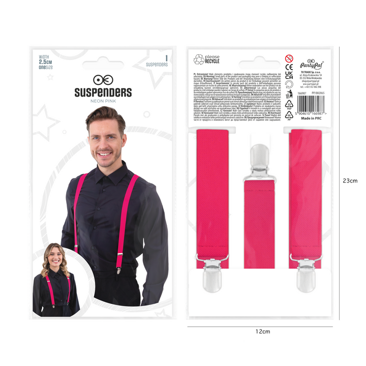 Szelki do spodni różowe