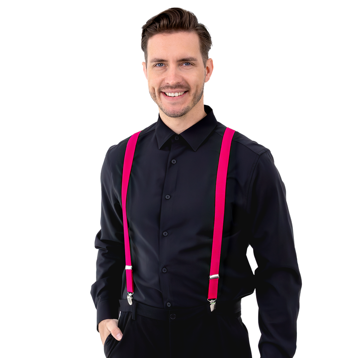 Szelki do spodni różowe