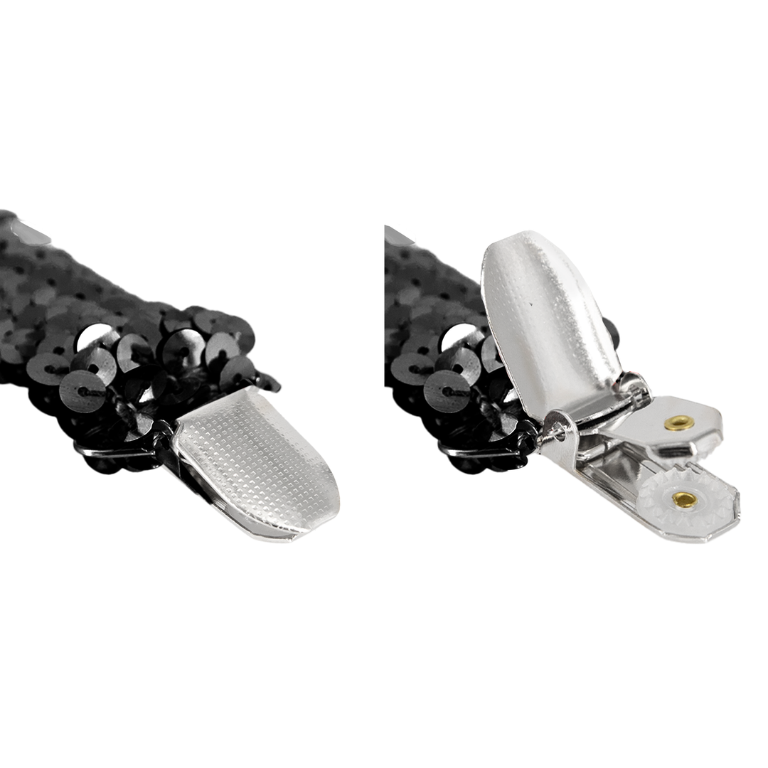 Szelki do spodni cekinowe czarne