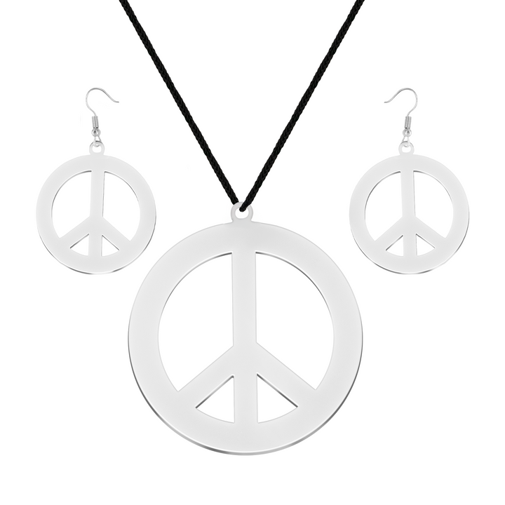 Kolczyki i naszyjnik z pacyfką srebrny zestaw