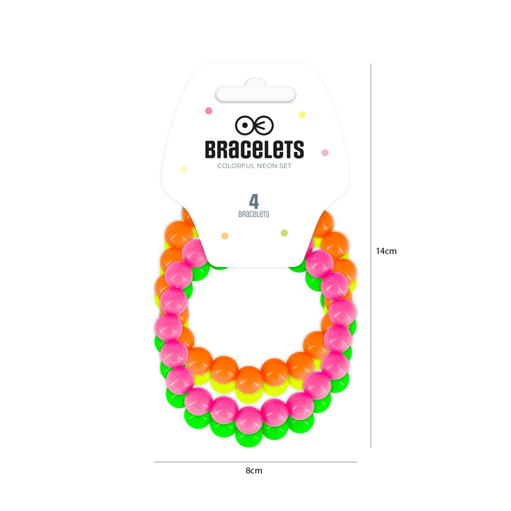 Bransoletki neonowe Disco lata 80-te - 4 szt.