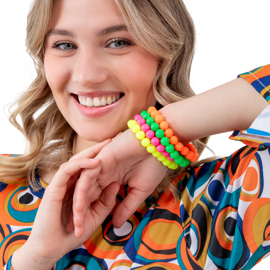 Bransoletki neonowe Disco lata 80-te - 4 szt.