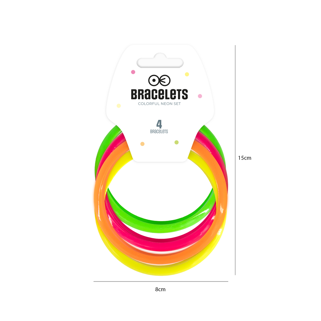 Bransoletki neonowe Disco lata 80-te - 4 szt.
