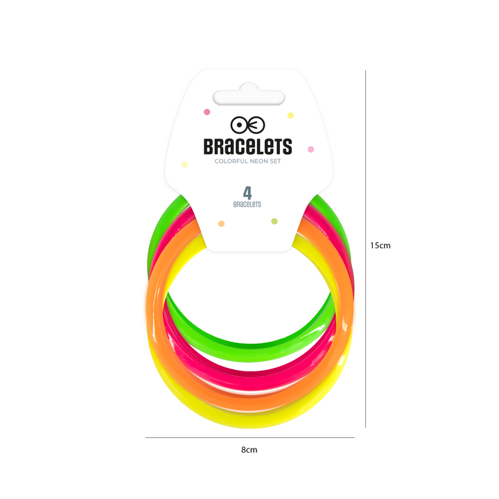Bransoletki neonowe Disco lata 80-te - 4 szt.