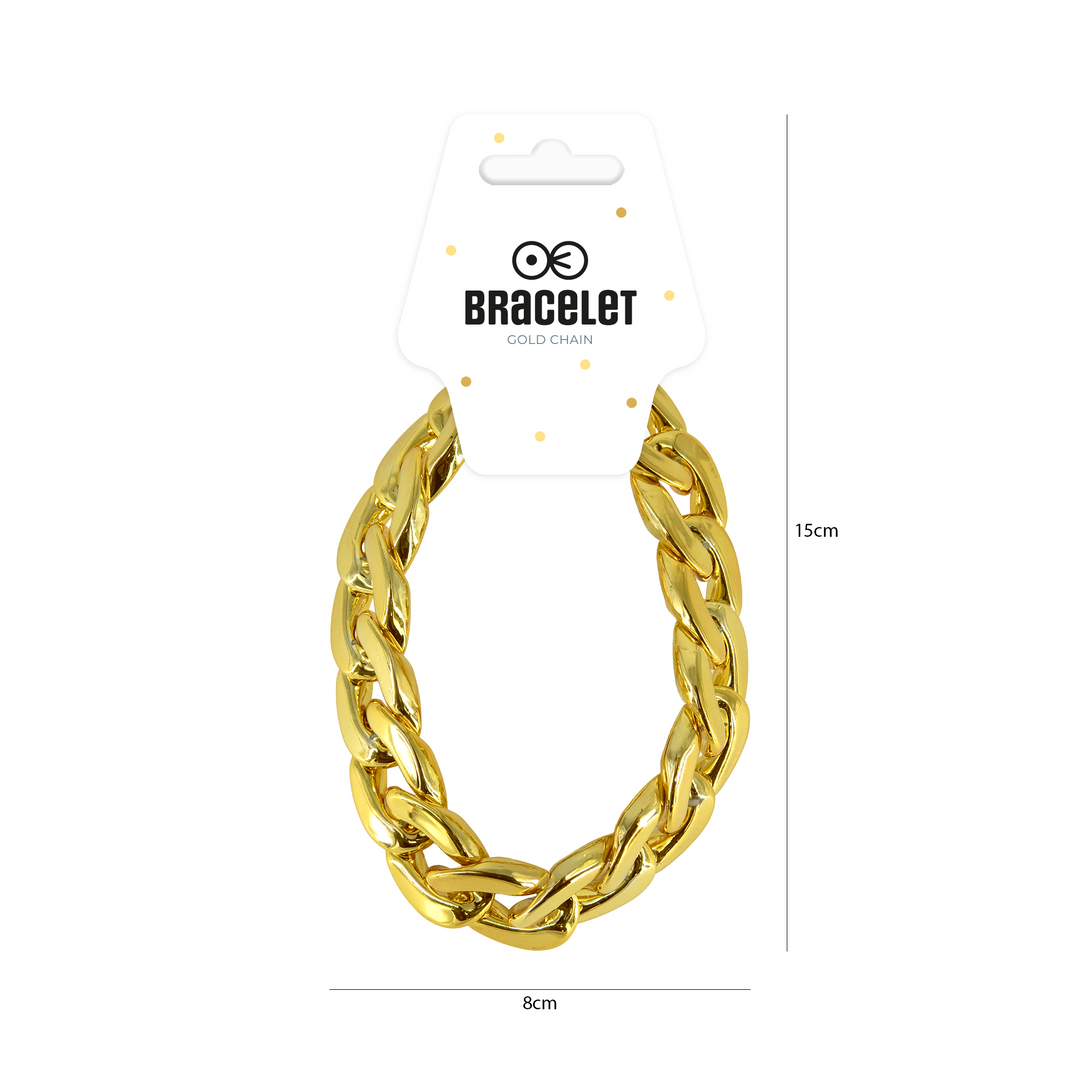 Bransoleta łańcuch złoty Disco lata 80-te