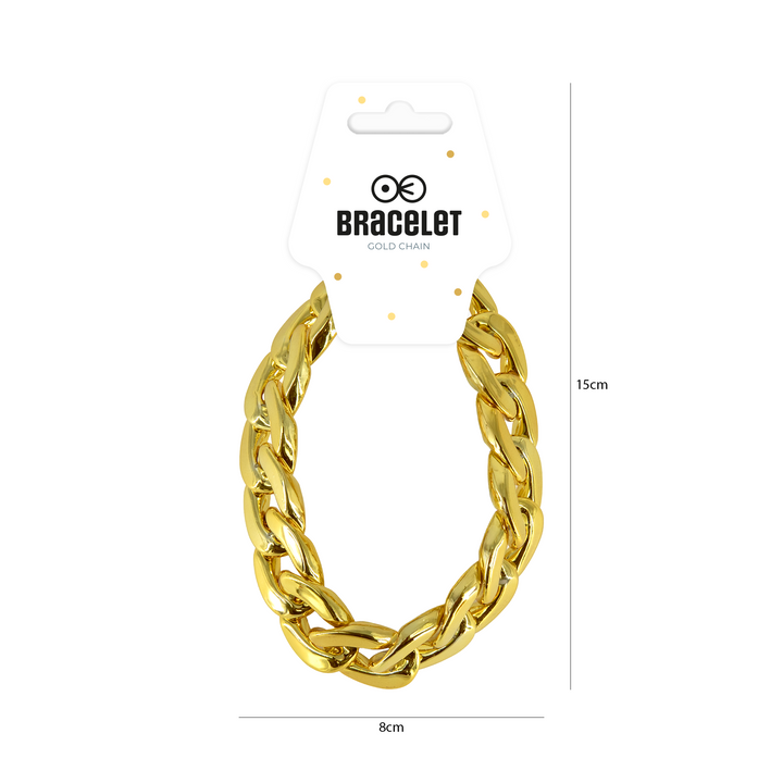 Bransoleta łańcuch złoty Disco lata 80-te