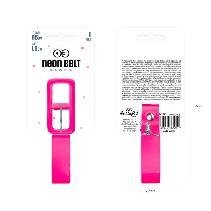 Pasek neonowy różowy 1,5 cm