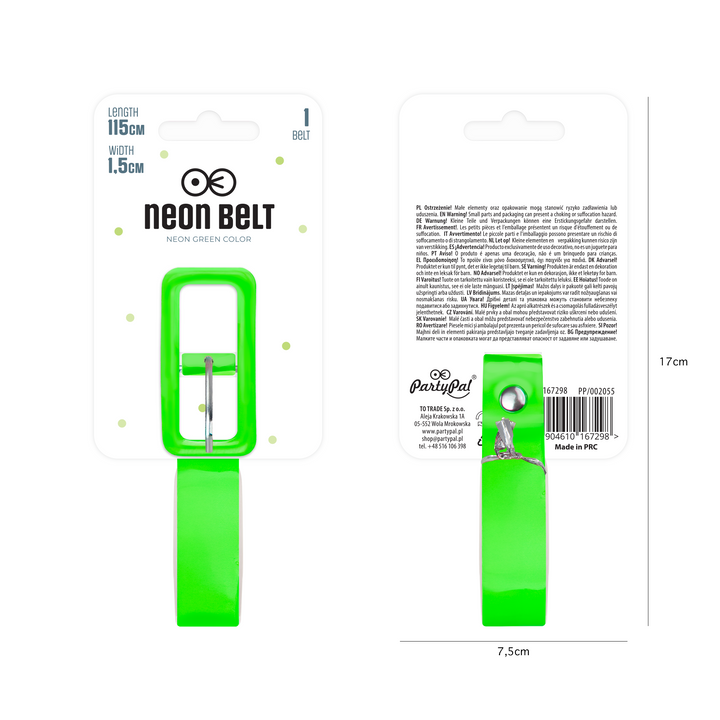 Pasek neonowy zielony 1,5 cm