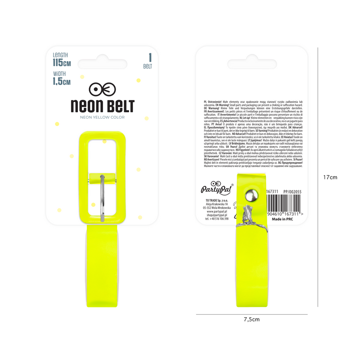 Pasek neonowy zółty 1,5 cm