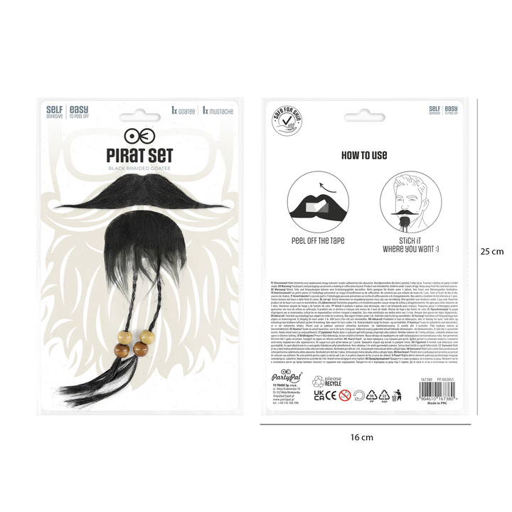 Sztuczna broda i wąsy Pirata - zestaw