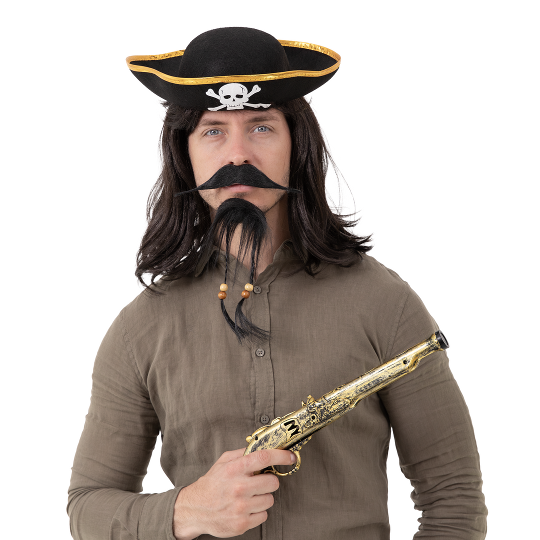 Sztuczna broda i wąsy Pirata - zestaw