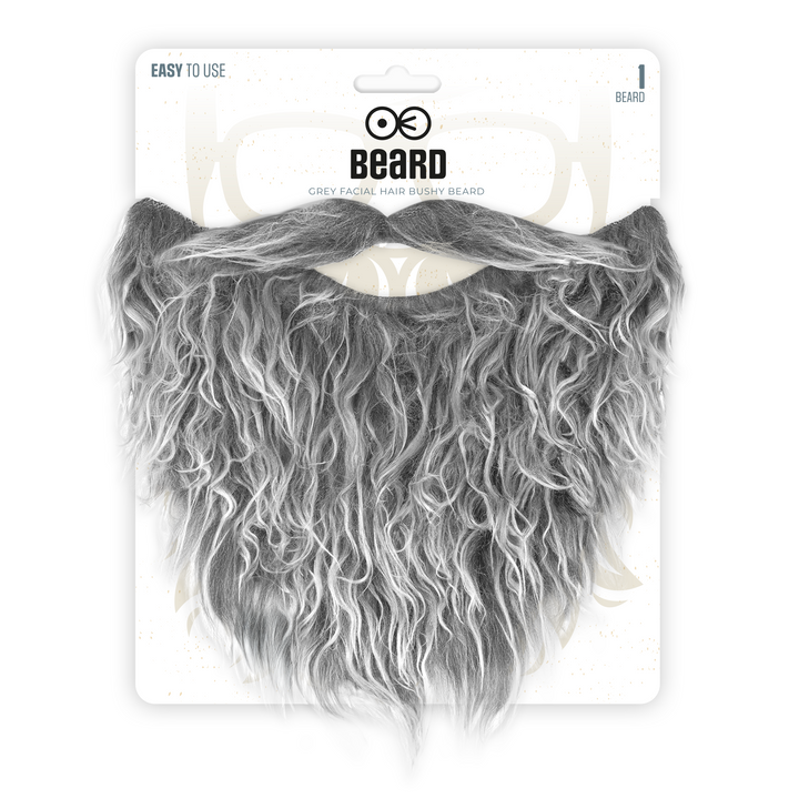 Sztuczna broda z wąsami siwa