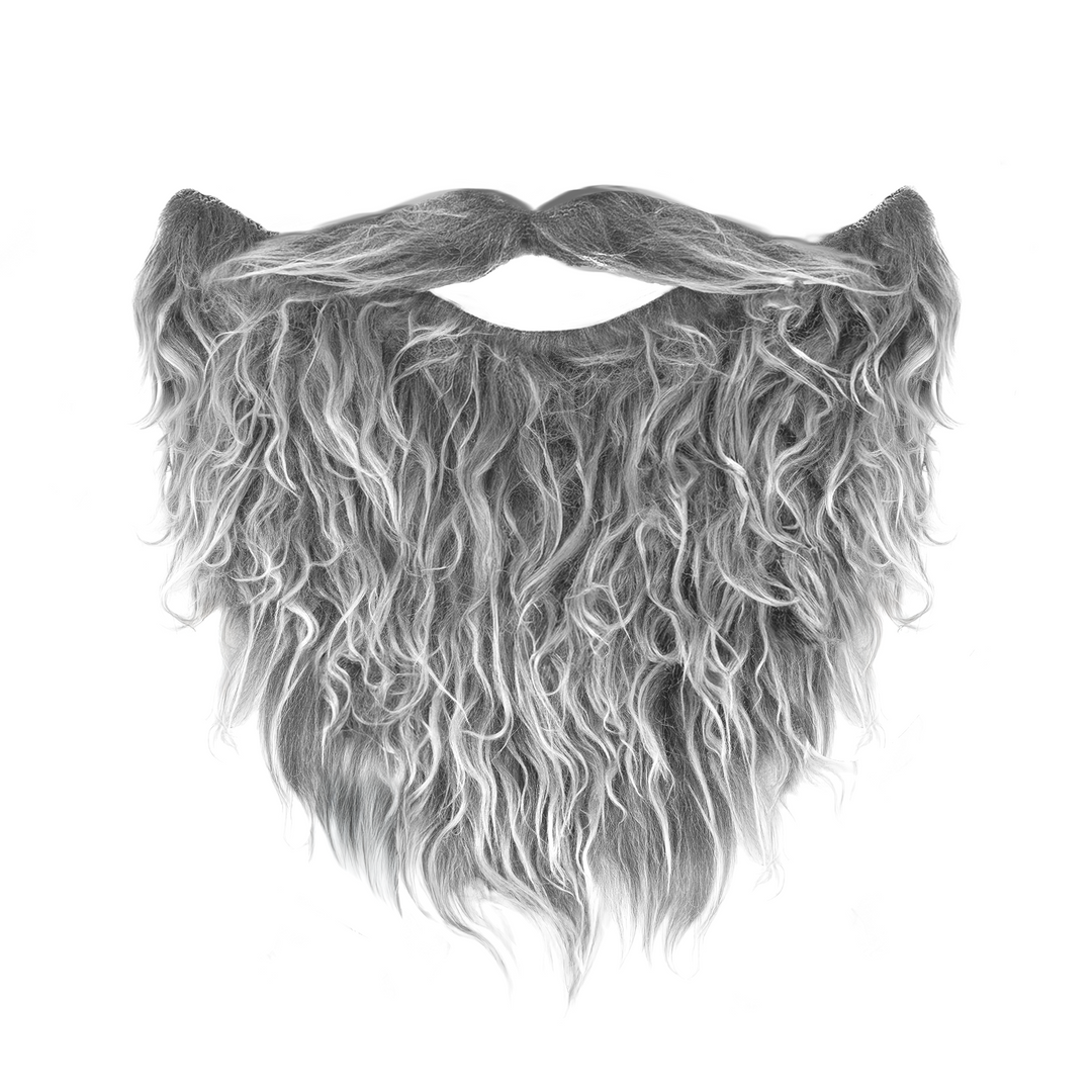 Sztuczna broda z wąsami siwa