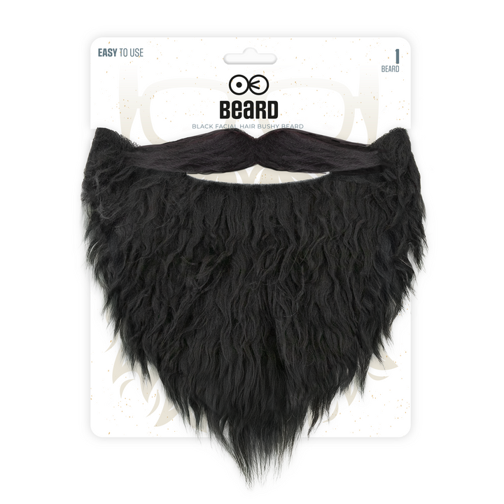 Sztuczna broda z wąsami czarna