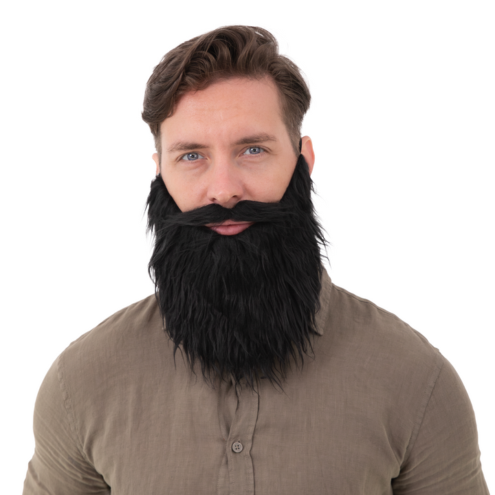 Sztuczna broda z wąsami czarna