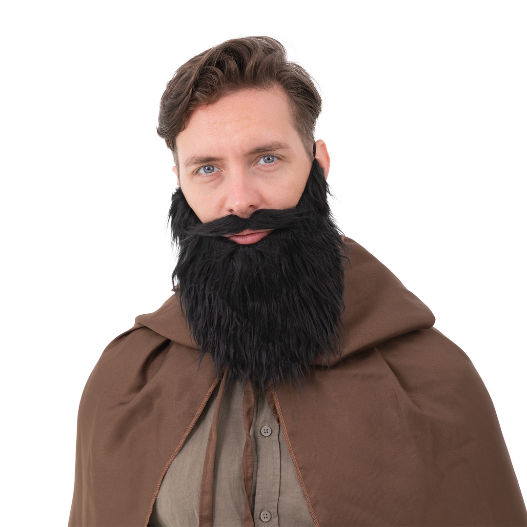 Sztuczna broda z wąsami czarna